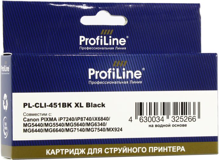 Картридж ProfiLine PL-CLI-451BK XL Black для Canon  Pixma  MG5440/540/MG6340/MG6640/MG7140/MG7540