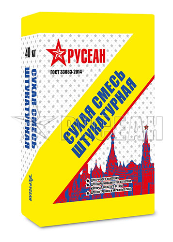 Штукатурная сухая смесь модифицированная, Русеан, 40 кг