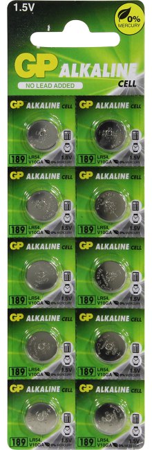 GP 189/LR54-10 (щелочной (alkaline),  1.5V)  <уп.  10 шт>