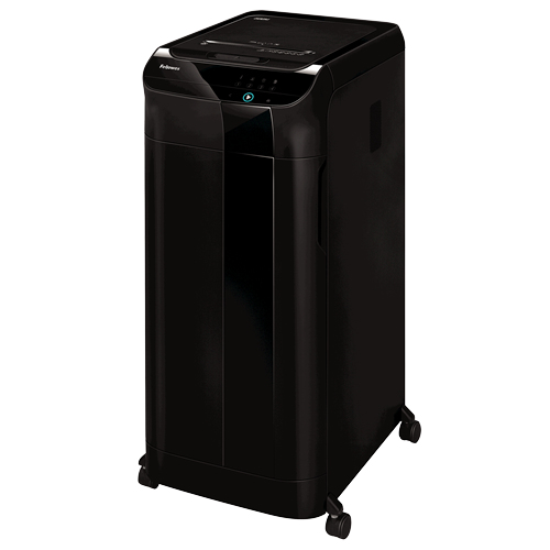 FS-46574 Шредер Fellowes AutoMax  600M черный (секр.P-5)/фрагменты/600лист./83лтр./скрепки/скобы/пл.карты