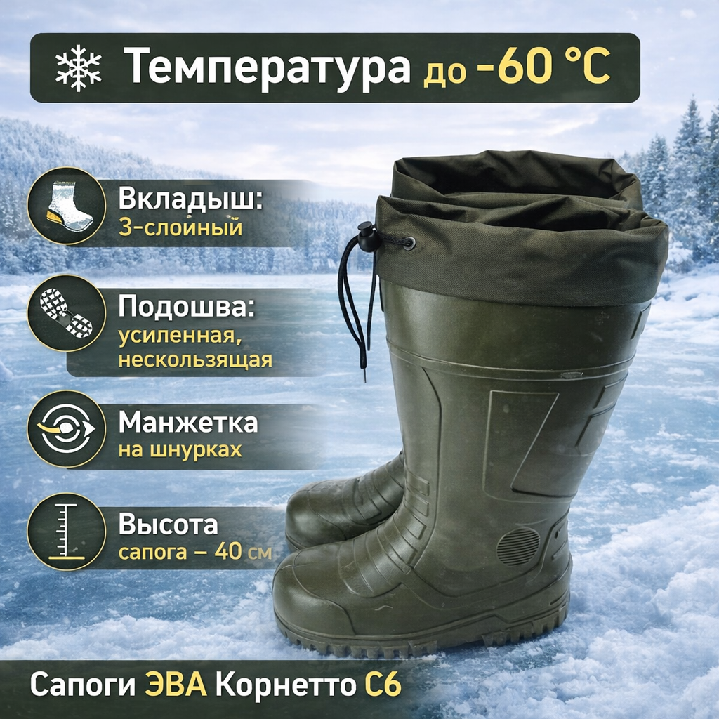 Сапоги Корнетто С8-60, олива, размер 42