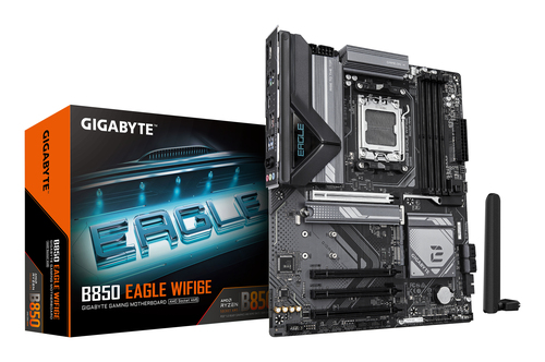 Материнская плата Gigabyte - B850 EAGLE WIFI6E, ATX, AMD B850, 1xAM5, 4xDDR5 до 256ГБ, 1x1GbE, audio, M.2, Wi-Fi, Bluetooth, HDMI, DP, 1xPS/2, 4xSATA, 4xUSB2.0, 2xUSB3.1, 1xUSB3.1 Type C, 2xUSB3.2, B850 EAGLE WIFI6E