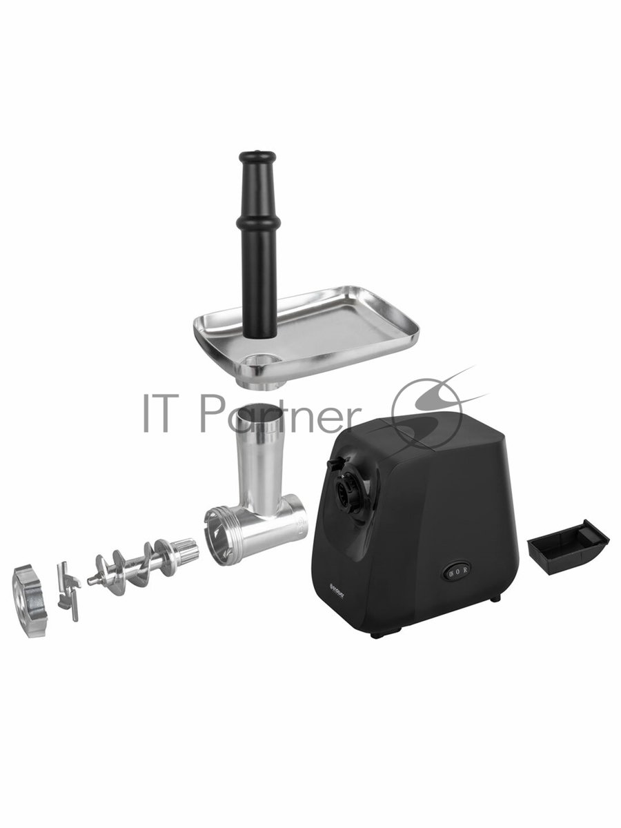 Мясорубка электрическая Endever Sigma-116 черный, 2600 Вт, 2.0 кг/мин, реверс, защита от перегрузки, металлический лоток, насадки - 5