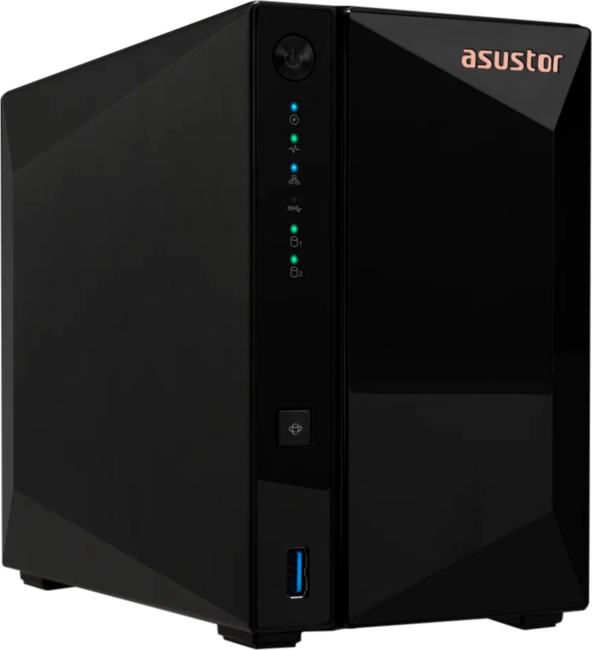 Система хранения данных ASUSTOR AS3302T v2: 2 bay NAS, Tower,  EU, 2GB, DDR4