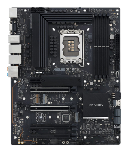 Материнская плата ASUS PRO WS W680-ACE IPMI, LGA1700, Intel W680, 4xDDR5, 4xSATA, 3xM.2, 1xPCIe 5.0 x16, 1xPCIe 5.0 x8, 2xPCIe 3.0 x4, 1xPCIe 3.0 x1, 1xDP, 1xHDMI, 1xVGA, 2x2.5Gb LAN, 1xUSB-C 10Gbps, 1xUSB-A 10Gbps, 4xUSB-A 5Gbps, 2xUSB-A 2.0, 5x3.5 мм, 7.1, ATX