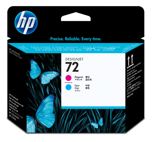 (Спец.цена) Оригинальная печатающая головка HP №72 C9383A для принтера HP DesignJet T610/ T620/ T770/ T790/ T795/ T1100/ T1120/ T1200/ T1300/ T2300, пурпурно/голубой