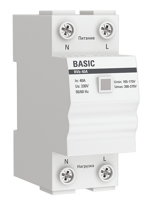 EKF Реле напряжения (сквозное подкл.)Basic rvb-40a