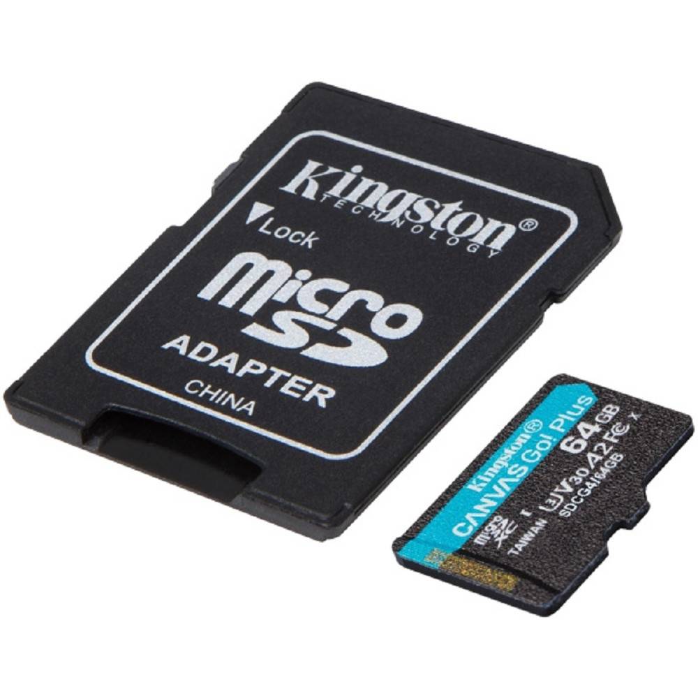 Kingston Micro SecureDigital 64GB SDCG4/64GB Canvas Go Plus V10 A2 + adapter