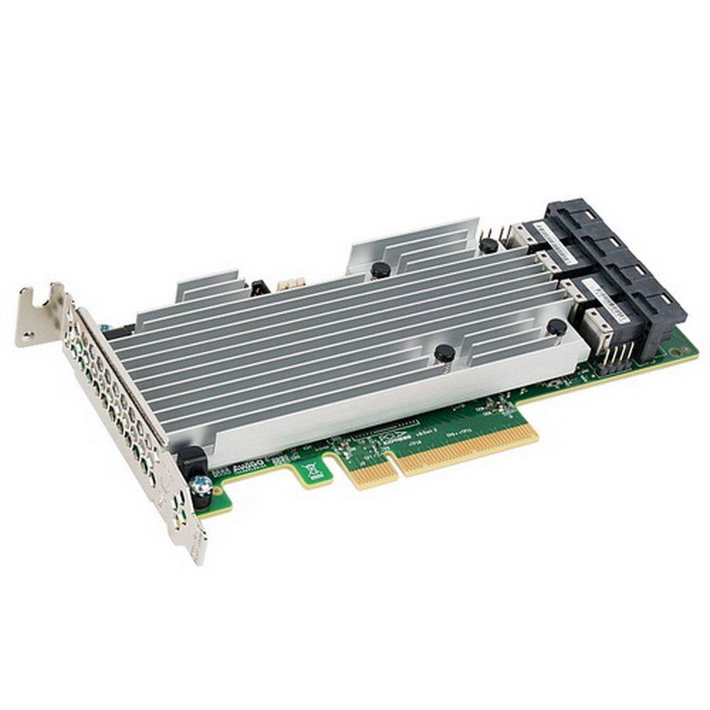 RAID-контроллер Broadcom 9361-16i SGL (05-25708-00 / 03-25708-00009 / 03-25708-34004 / 03-25708-34005 )  PCIe 3.0 x8 LP, SAS/SATA 12G, RAID 0,1,5,6,10,50,60, 16port(4*int SFF8643), Cache 2GB, 3316ROC, RTL  {5}, (003570)