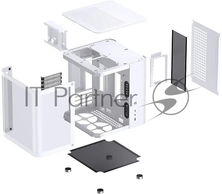 Компьютерный корпус без блока питания JONSBO TK-1, Mini-Tower, TG, no fan, 1xUSB-A 3.2 + 1xUSB-C 3.2, mATX, mITX White