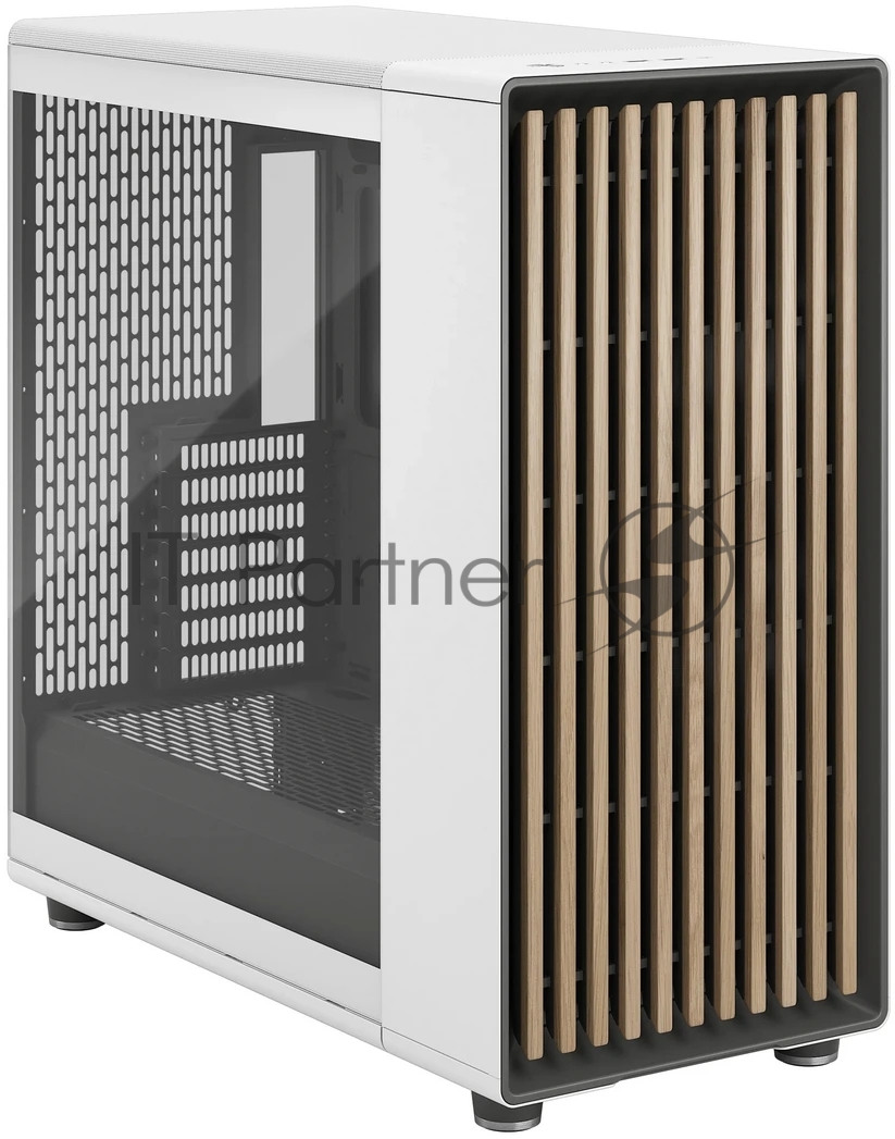 Компьютерный корпус без блока питания Fractal Design North XL TG Dark Tint, Full-Tower, 3x140мм, 2xUSB-A 3.2 + 1xUSB 3.2 Type-C E-ATX, ATX, mATX, mITX Wood panel, Chalk белый