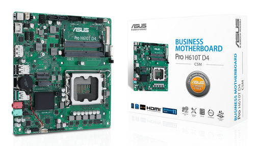Материнская плата ASUS PRO H610T D4-CSM, LGA1700, H610, 2*SATA, 1*M.2, 2*USB 3.2, 2*USB 2.0, DP+HDMI, mITX; 90MB1AM0-M0EAYC