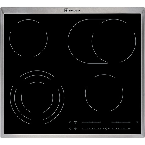 Встраиваемая варочная поверхность Electrolux EHF46547XK электрическая, 60 см, серебристая рамка, черный