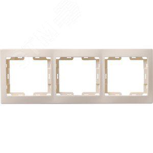 Рамка IEK EMK30-K33-DM 3-м  КВАРТА  РГ-3-ККм  горизонт. кремовая