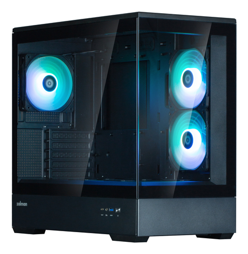 Компьютерный корпус ZALMAN P30 V2, MATX, черный, WINDOW, 2x3.5", 3x2.5", 1xUSB TYPE-C, 1xUSB 3.0, SIDE 2x120мм ARGb, REAR 1x120мм ARGb, VGA support