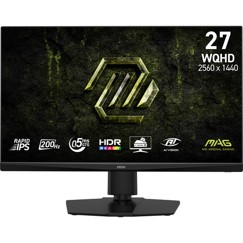 Монитор MSI MAG 272QPF E20 27" 16:9 WQHD(2560x1440) Rapid IPS Flat, 0.5ms(GTG), 1000:1, 100M:1, 300nits, 178/178, 2xHDMI 2.0b, DP 1.4a, Tilt,Swivel,Height,Pivot,VESA,200Hz,Black,1y w-ty