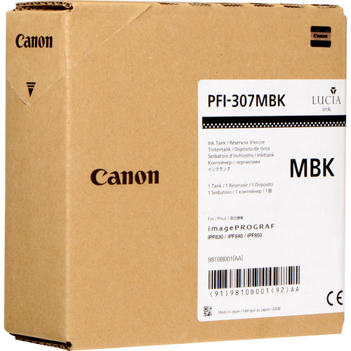 Картридж CANON PFI-307 MBK матовый черный,  330 мл