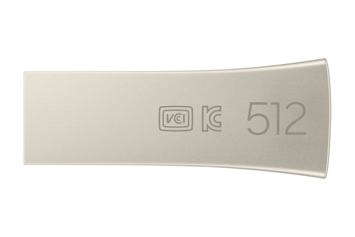 Флеш диск SAMSUNG 512Gb Bar Plus (Бар Плюс) серебристый (USB Type-A, корпус металл) (MUF-512BE3/CN)