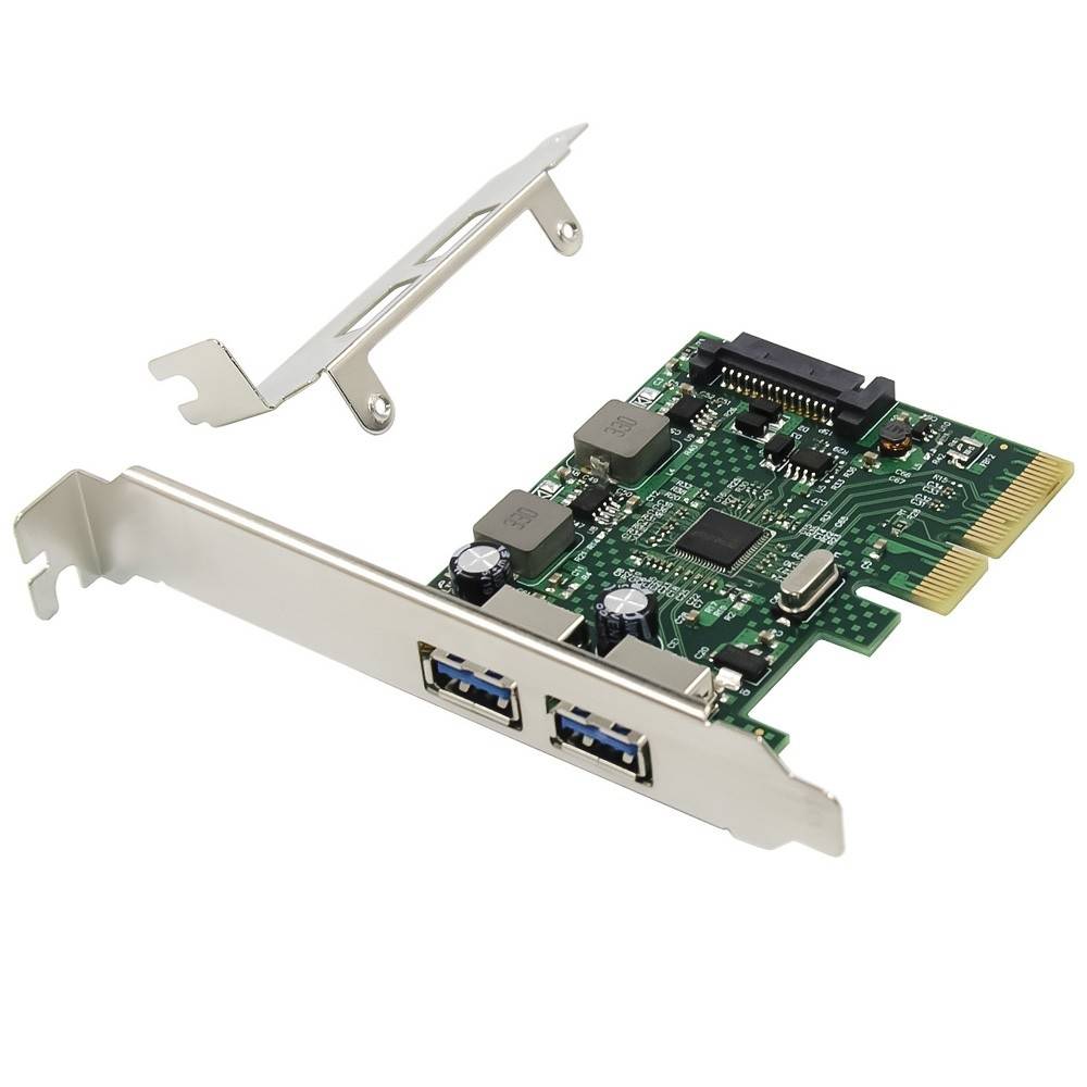 Orient AM-U3142PE-2A, PCI-Ex4 v3.0, USB 3.2 Gen2, 2-port ext Type-A, ASM3142 chipset, разъем доп.питания, в комплекте LP планка крепления