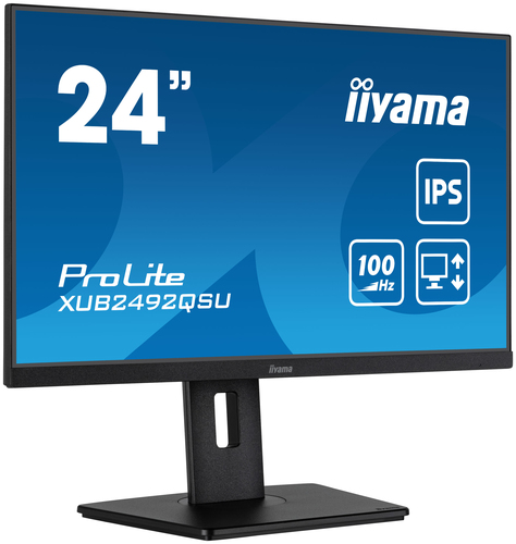 XUB2492QSU-B1 - Монитор LCD 23.8'' 16:9 2560х1440(WQHD) IPS, 100 Hz, 300 cd/m2, 1000:1, 80M:1, 0,5 ms, HDMI, DP, USB-Hub, Height adj, Pivot, Tilt, Swivel, Speakers, Black