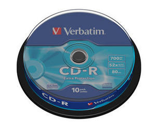 Диск Verbatim CD-R, 700Mb, 52x, Cake Box, 10 шт, DataLife (43437)