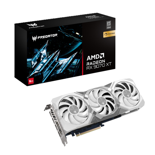Видеокарта Acer Predator BiFrost AMD Radeon RX 9070 XT White OC 16GB GDDR6 RTL DP.Z4FWW.P02