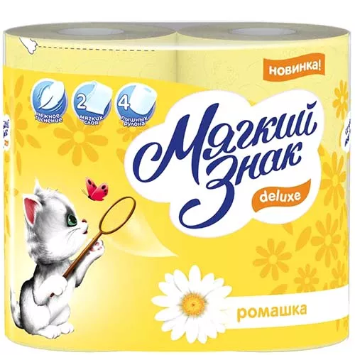 Туалетная бумага «Мягкий знак» Deluxe Aroma Ромашка двухслойная 4 шт.