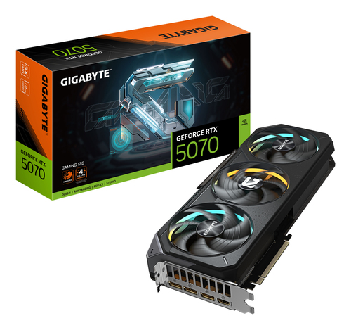 Видеокарта Gigabyte PCI-E 5.0 GV-N5070GAMING-12GD 1.0 NVIDIA GeForce RTX 5070 12Gb 192bit GDDR7 2512/28000 HDMIx1 DPx3 HDCP Ret
