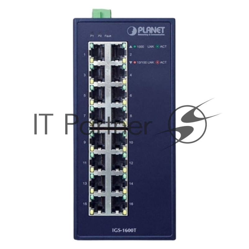 Коммутатор PLANET IGS-1600T, 16×1 Гбит/с, неуправляемый