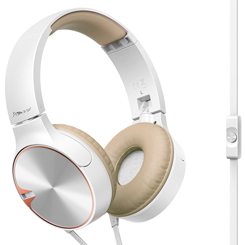 Наушники накладные Pioneer SE-MJ722T-T  1.2м  белый/золотистый  проводные (оголовье)