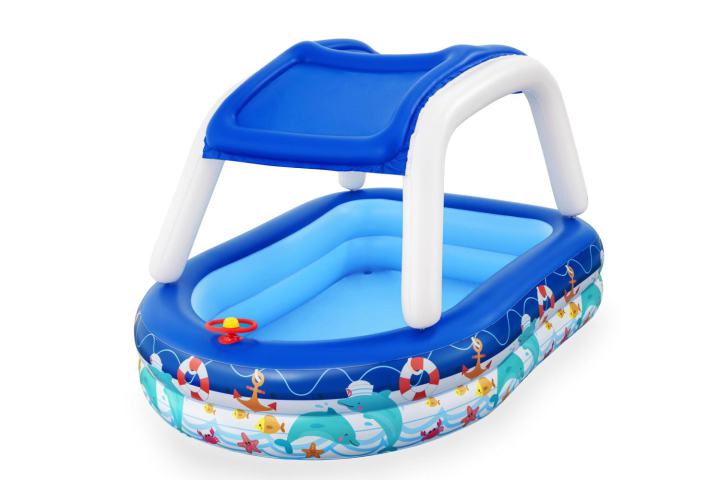 BESTWAY Бассейн надувной с навесом от солнца 54370 SEA CAPTAIN FAMILY POOL (8943)+  гель  для  рук серии