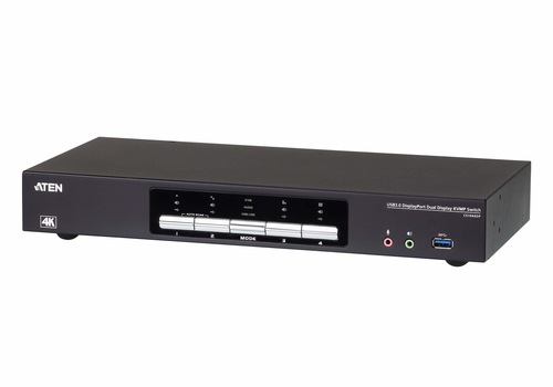 KVM-переключатель ATEN - CS1944DP, 4PC, 2xDisplayPort (Female) + USB Type B (Female) + 2xMiniJack (Female) - 4 ports, цвет чёрный, CS1944DP-AT-G