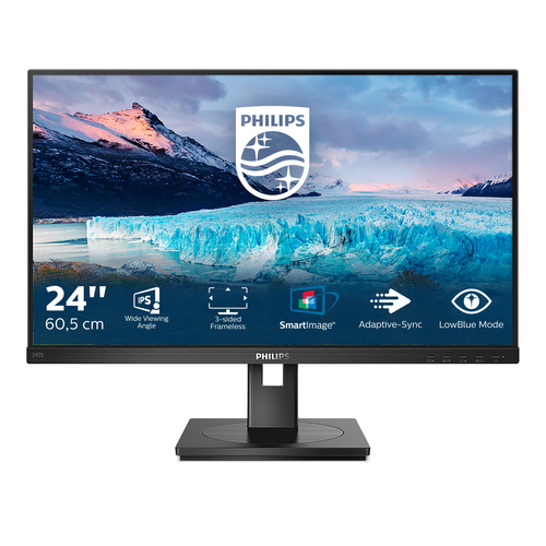 LCD PHILIPS 23.8" 242S1AE черный с поворотом экрана {IPS 1920x1080 75Hz 4ms 178/178 250cd D-Sub DVI HDMI1.4 DisplayPort1.2 Pivot MM}