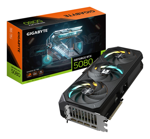 Видеокарта Gigabyte NVIDIA - GeForce RTX 5080 Gaming OC, PCI-E 5.0, GDDR7 16GB 256bit, 1x HDMI, 3x DP, max 7680 x 4320 (8K), 340мм, Full Height, GV-N5080GAMING OC-16GD
