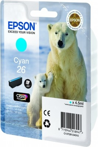 Картридж EPSON C13T26124010 26 C Epson к Expression Premium XP-600, 605, 700, 800 (ligh-blue)