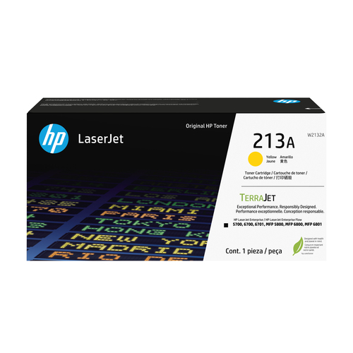 W2132A - 213A Ylw Original LaserJet Toner Crtg  for Color LaserJet Ent 5700/5800/6700/6800, up to 3000 pages