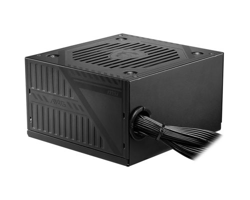 Блок питания ПК/ Power Supply MSI MAG A600DN, 600W 80+ (ATX, Non modular, 1x24(20+4)pin, 1xCPU 8(4+4)pin, 2xPCIe*2 8(6+2)pin, 5xSATA3, 2xMOLEX4pin, Active, 120x120mm, 150x140x86mm, APFC, black)