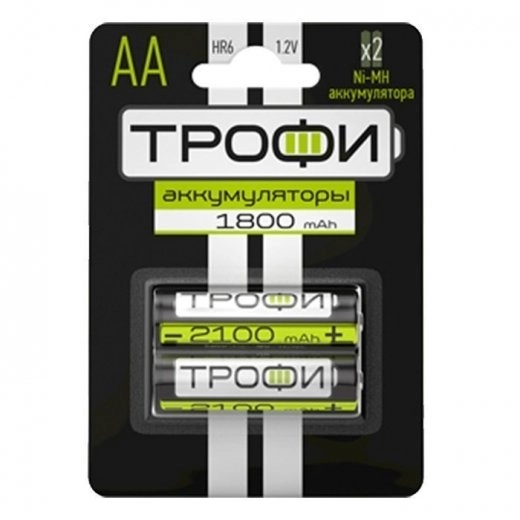Аккумулятор ТРОФИ R06 (AA)-1800mAh Bl-2(20) R06