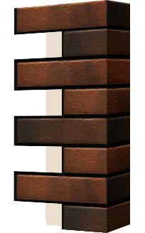 Левый откос фасадной термопанели Аляска Retro brick cardamon, 40 мм