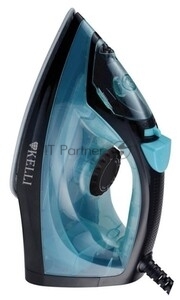 Утюг Kelli KL-1642 голубой/черный, 2200 Вт, 25 г/мин, 20 г/мин, 200 мл
