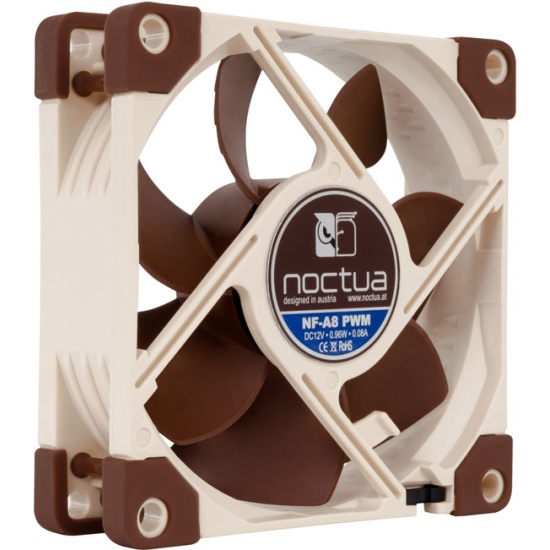Вентилятор Noctua NF-A8 PWM, 80×80×25мм, 2200 об/мин, 17.7дБ