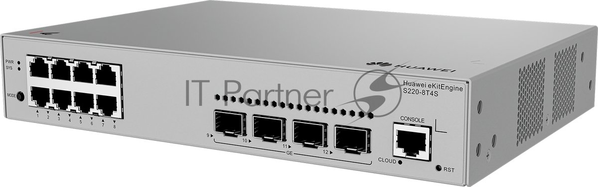 Коммутатор Huawei S220-8T4S, 8×1 Гбит/с + 4×1 Гбит/с SFP, управляемый