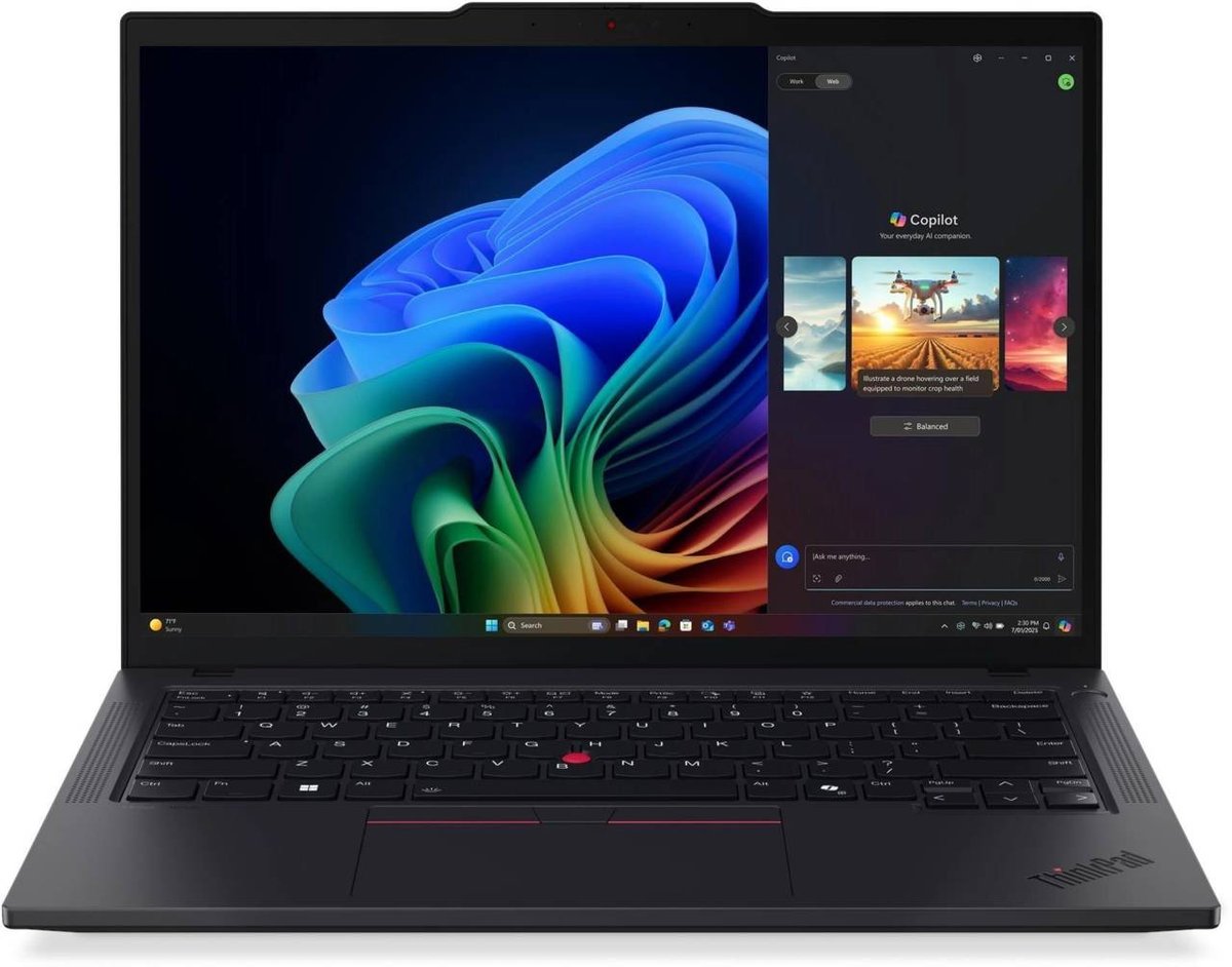 Ноутбук Lenovo ThinkPad T14 G6 - 14", 1920x1200 (WUXGA), 400-nit, Intel Core Ultra 7 255U 1300MHz, DDR5 16 ГБ, SSD 512 ГБ, Intel Graphics, Bluetooth, Wi-Fi, чёрный, Windows 11 Pro 64, 21QDS2D900
