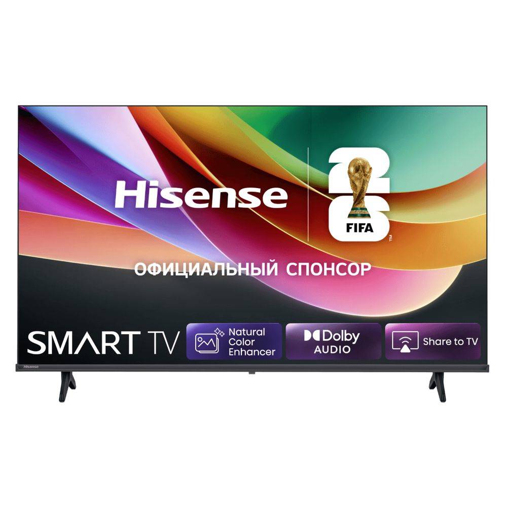 Телевизор LED Hisense 40" 40A4S Frameless черный FULL HD 60Hz DVB-T2 DVB-C DVB-S2 USB WiFi Smart TV (RUS)