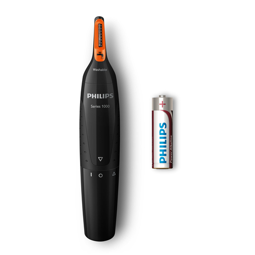 Триммер для носа и ушей PHILIPS NT1150/10, беспроводной, водонепроницаемый, черный