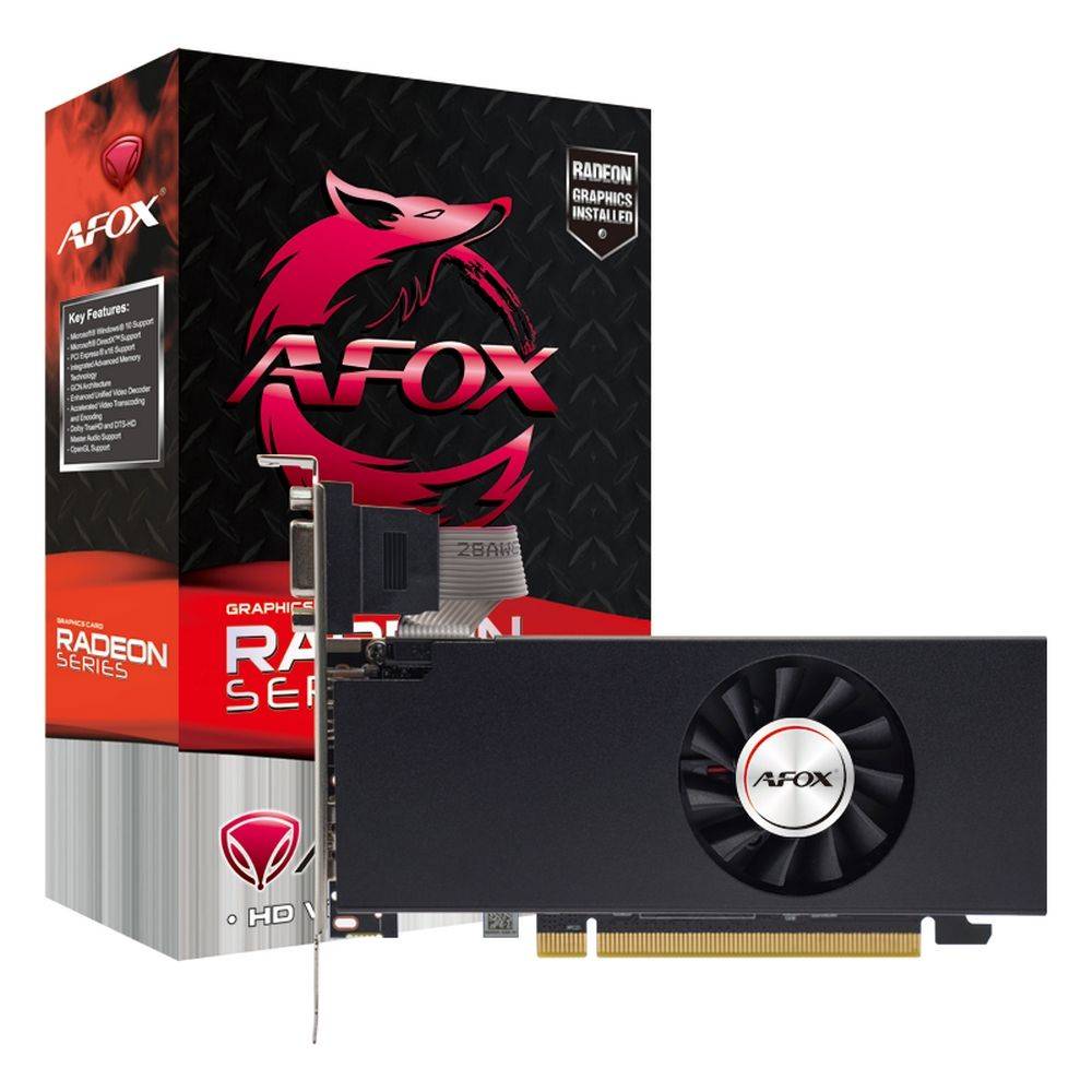 Видеокарта AFOX AMD - Radeon RX 550, PCI-E 3.0 16x, GDDR5 4GB 128bit, 1x VGA, 1x HDMI, 1x DP, 50Вт, Low Profile, AFRX550-4096D5L2-V3
