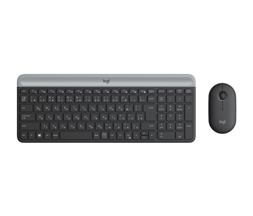 Клавиатура + мышь Logitech MK470 клав:графитовый/светло-серый мышь:графитовый USB беспроводная slim (920-009180)