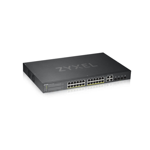 ZYXEL GS192024HPV2-EU0101F Гибридный Smart PoE+ коммутатор NebulaFlex GS1920-24HPv2, 24xGE PoE+, 4xCombo (SFP/RJ-45), бюджет PoE 375 Вт, автономное/облачное управление