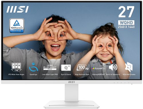 MICROSTAR MSI PRO 27" MP273QW E2 белый {IPS 2560x1440 100Hz 1ms 1300:1 400cd 178/178 2xHDMI DisplayPort Tilt VESA} [9S6-3PB69H-054]