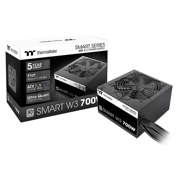 Блок питания Thermaltake Smart W3 700W, 700Вт, 80 PLUS, 120мм, немодульный, черный